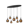 Lucide ELOISE Hanglamp-Zwart-7xE27-40W-Glas