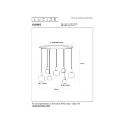 Lucide ELOISE Hanglamp-Zwart-7xE27-40W-Glas