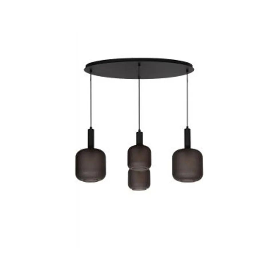 Lucide ELOISE Hanglamp-Zwart-4xE27-40W-Glas