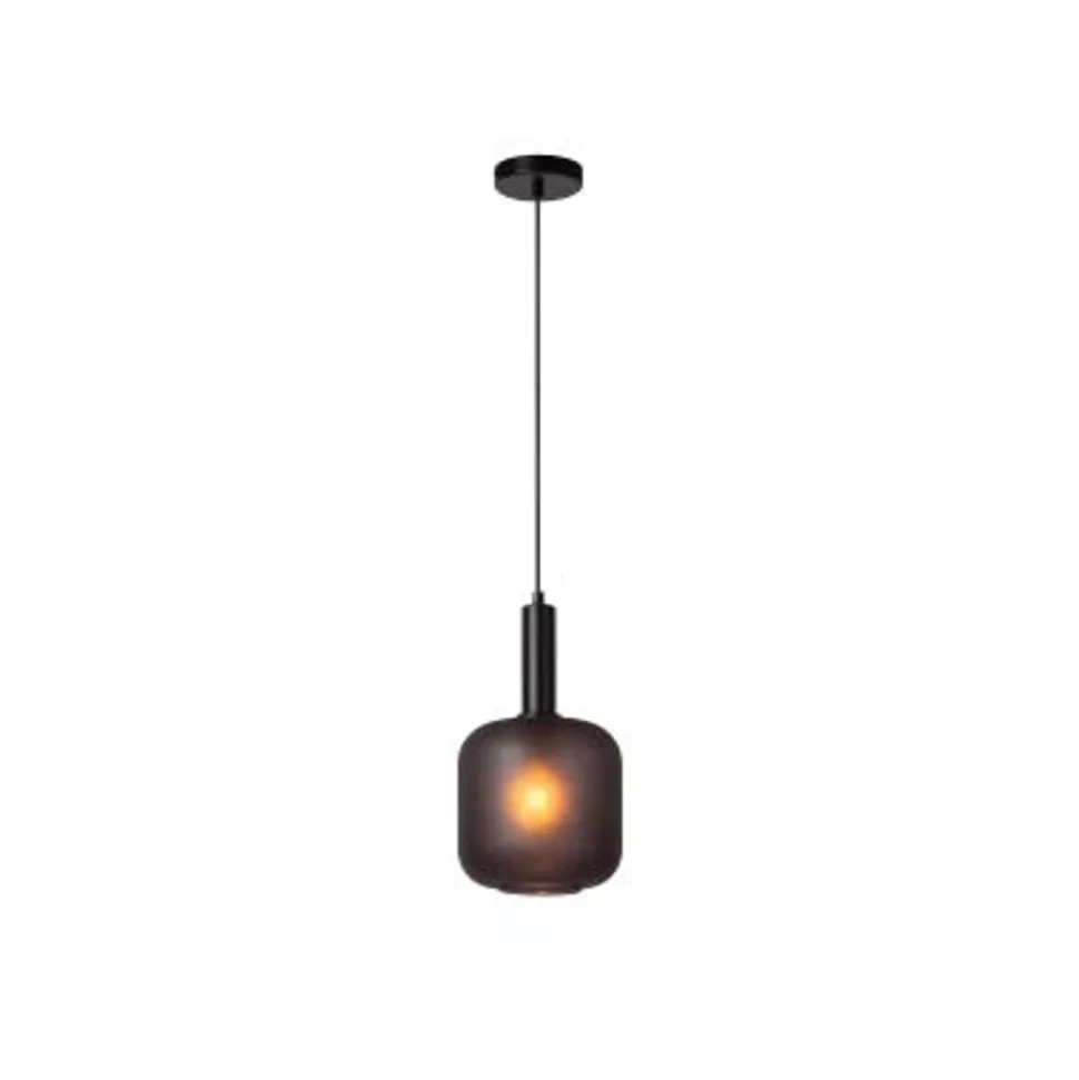Lucide ELOISE Hanglamp-Zwart-Ø21-1xE27-40W-Glas