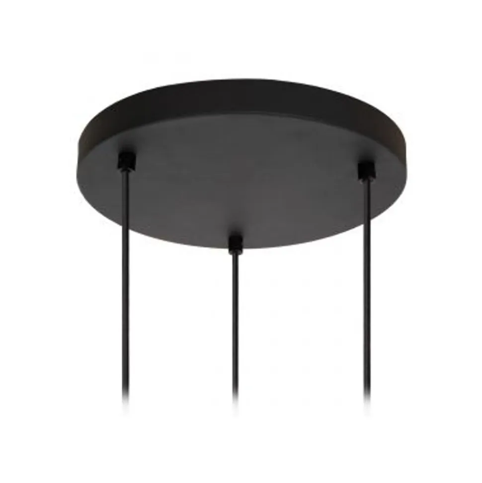 Lucide ELOISE Hanglamp-Zwart-Ø40-3xE27-40W-Glas