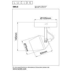 Lucide EMILE - Plafondspot - Ø 10,5 cm - 1xGU10 - Mat Goud / Messing