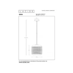 Lucide ERYN - Hanglamp - Ø 20 cm - 1xE27 - Chroom Lucide