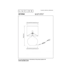 Lucide ESTERAD Tafellamp-Okerge.-1xE14-60W-Glas