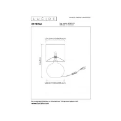 Lucide ESTERAD Tafellamp-Zwart-1xE14-60W-Glas