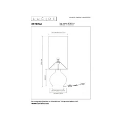 Lucide ESTERAD Vloerlamp-Okerge.-Ø34-1xE27-60W-Glas