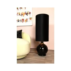 Lucide ESTERAD Vloerlamp-Zwart-Ø34-1xE27-60W-Glas