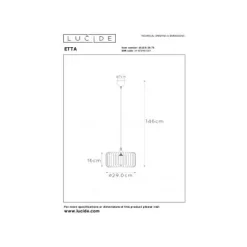 Lucide ETTA - Hanglamp - Ø 29 cm - 1xE27 - Licht hout