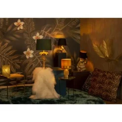 Lucide EXTRAVAGANZA FRIZZLE - Tafellamp - Ø 18 cm - 1xE14 - Bruin