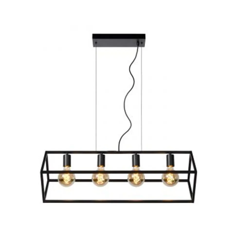 Lucide FABIAN - Hanglamp - 4xE27 - Zwart Lucide