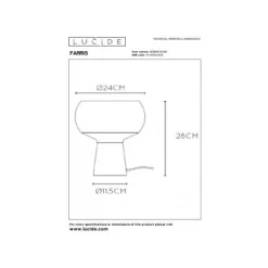 Lucide FARRIS Tafellamp-Groen-1xE27-25W-Glas