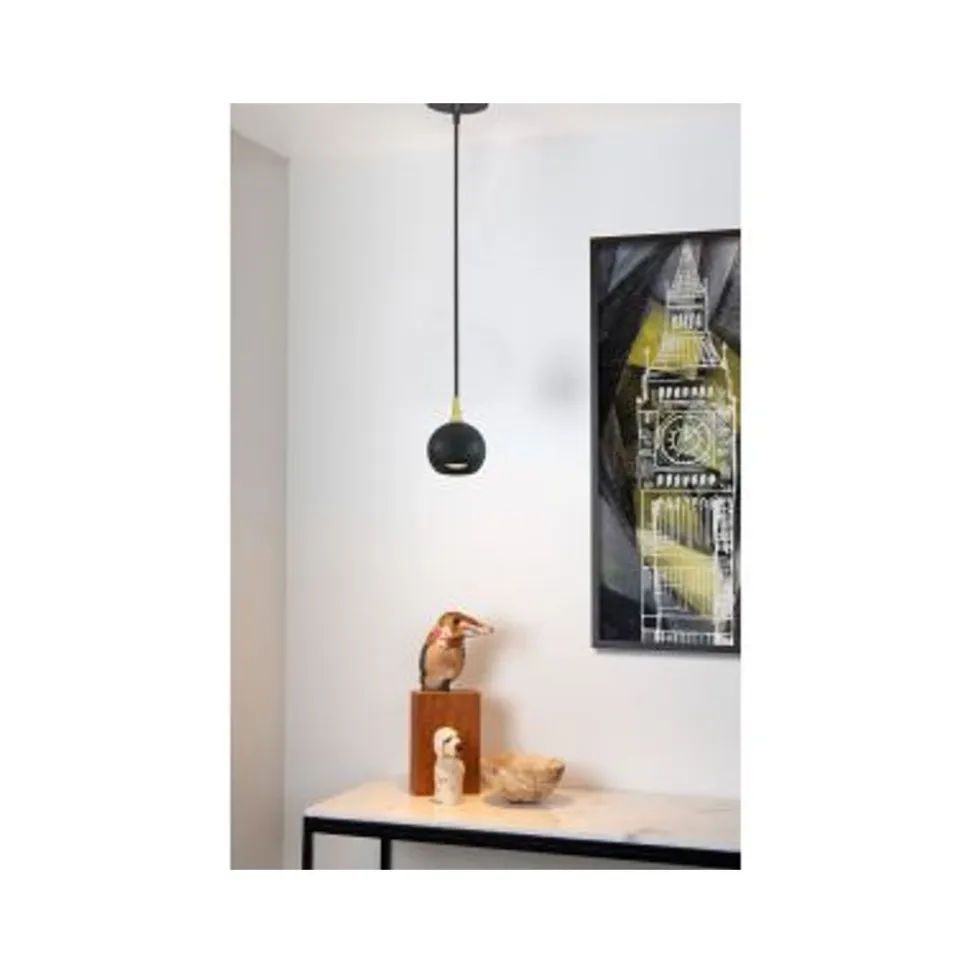 Lucide FAVORI - Hanglamp - Ø 9 cm - 1xGU10 - Zwart
