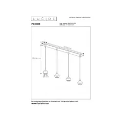 Lucide FAVORI - Hanglamp - 4xGU10 - Zwart