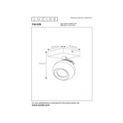 Lucide FAVORI - Plafondspot - 1xGU10 - Zwart