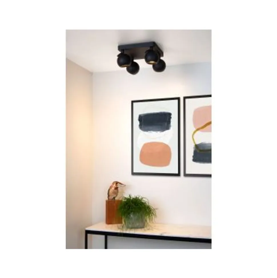 Lucide FAVORI - Plafondspot - 4xGU10 - Zwart