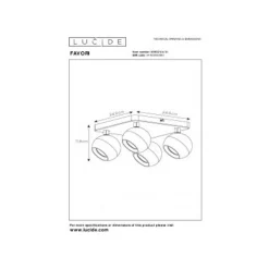 Lucide FAVORI - Plafondspot - 4xGU10 - Wit