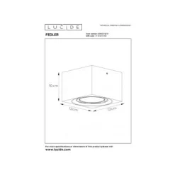 Lucide FEDLER Plafondspot Dim-to-warm GU10 Vierkant Wit