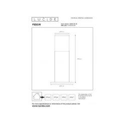 Lucide FEDOR - Sokkellamp Buiten - 1xE27 - IP44 - Zwart