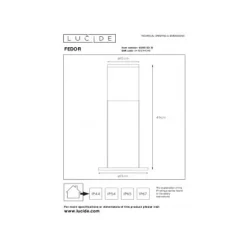 Lucide FEDOR - Sokkellamp Buiten - 1xE27 - IP44 - Mat chroom
