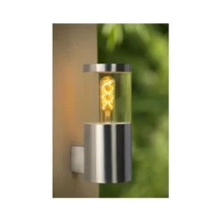 Lucide FEDOR - Wandlamp Buiten - 1xE27 - IP44 - Mat chroom