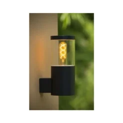 Lucide FEDOR - Wandlamp Buiten - 1xE27 - IP44 - Zwart