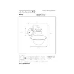 Lucide FIGO - Wandlamp Buiten - Ø 21,3 cm - 1xE27 - IP44 - Zink