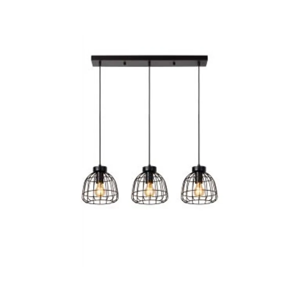 Lucide FILOX Hanglamp-Zwart-3xE27-40W-Metaal