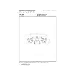 Lucide FILOX Plafondspot-Zwart-Ø25-3xE14-40W-Metaal