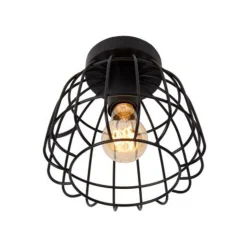 Lucide FILOX Plafonnière-Zwart-Ø20-1xE27-40W-Metaal