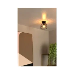 Lucide FILOX Plafonnière-Zwart-Ø20-1xE27-40W-Metaal