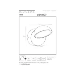 Lucide FINN Wandlamp Buiten-Wit-LED-12W-3000K-IP54-Metaal