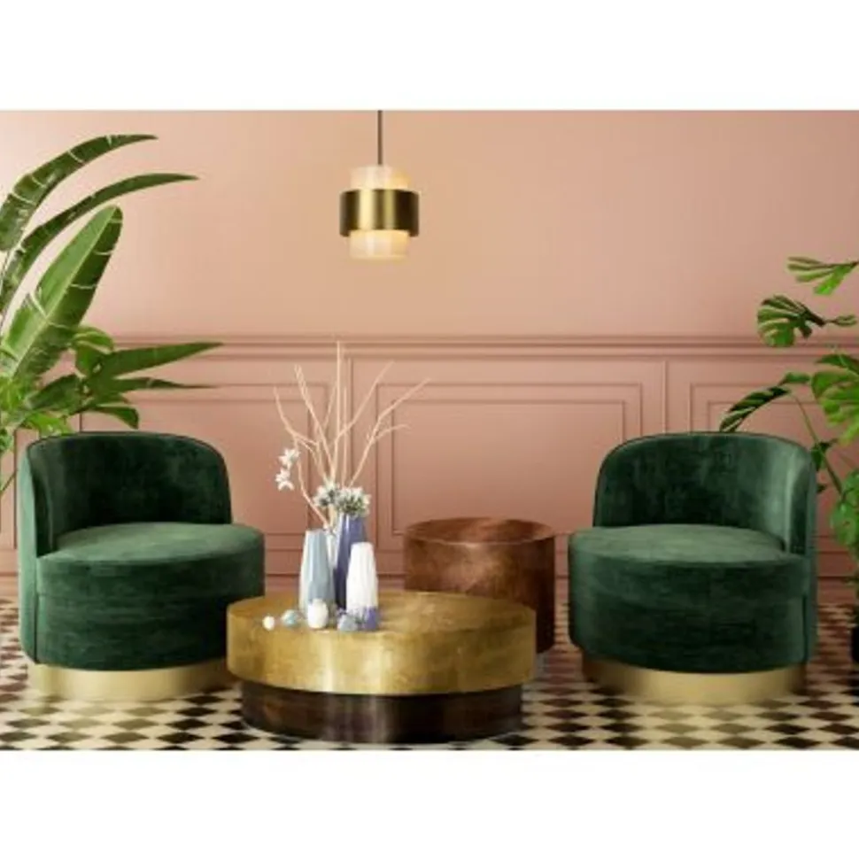 Lucide FIRMIN - Hanglamp - Ø 20 cm - 1xE27 - Mat Goud / Messing