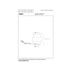 Lucide FIRMIN - Tafellamp - Ø 20 cm - 1xE27 - Mat Goud / Messing