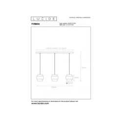 Lucide FIRMIN Hanglamp-Mat Go.-3xE27-40W-Glas