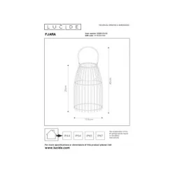 Lucide FJARA - Tafellamp Buiten - Ø 17,5 cm - LED Dimb. - 1x0,3W 3200K - IP44 - Zwart Lucide