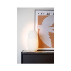 Lucide FLORES Tafellamp-Wit-Ø17,5-1xE14-25W-Porsel.