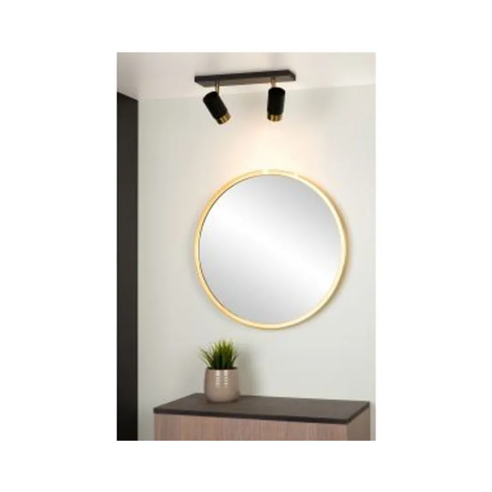 Lucide FLORIS - Plafondspot - Ø 10 cm - 2xGU10 - Zwart