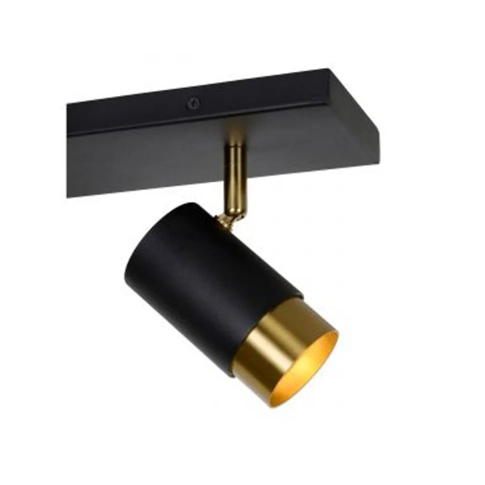 Lucide FLORIS - Plafondspot - Ø 10 cm - 2xGU10 - Zwart