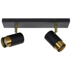 Lucide FLORIS - Plafondspot - Ø 10 cm - 2xGU10 - Zwart