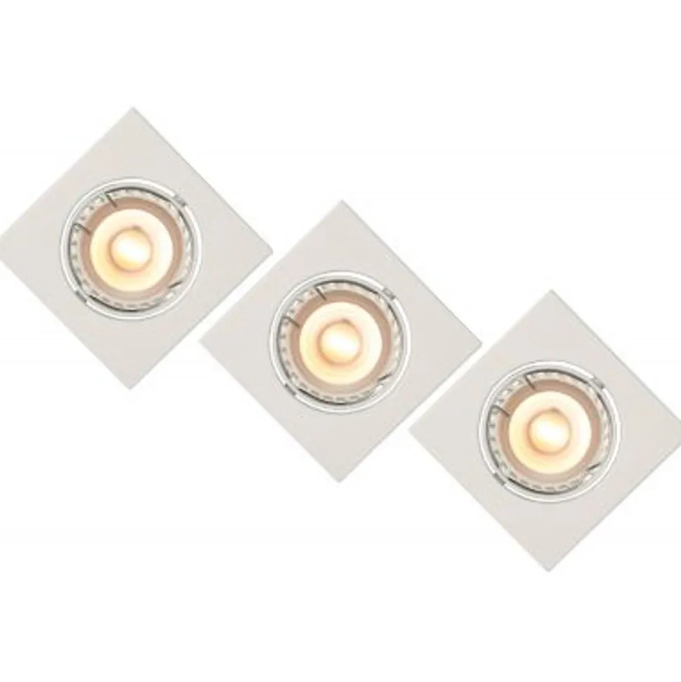 Lucide FOCUS - Inbouwspot - LED Dimb. - GU10 - 3x5W 3000K - Wit - Set van 3