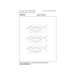 Lucide FOCUS - Inbouwspot - LED Dimb. - GU10 - 3x5W 3000K - Wit - Set van 3