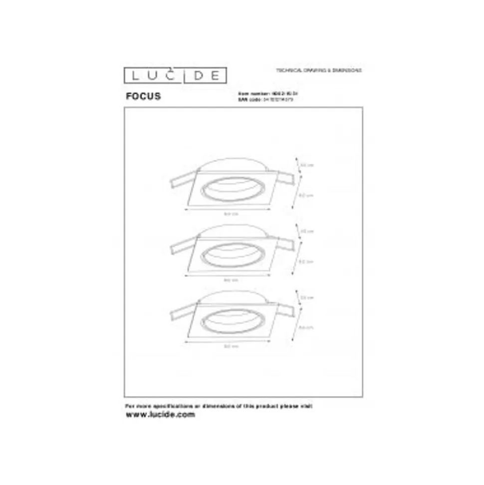 Lucide FOCUS - Inbouwspot - LED Dimb. - GU10 - 3x5W 3000K - Wit - Set van 3