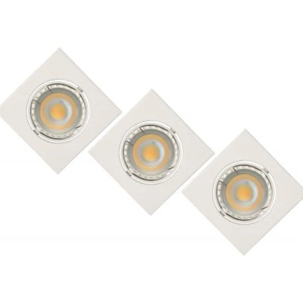 Lucide FOCUS - Inbouwspot - LED Dimb. - GU10 - 3x5W 3000K - Wit - Set van 3
