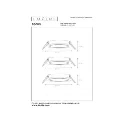 Lucide FOCUS - Inbouwspot - Ø 8,1 cm - LED Dimb. - GU10 - 3x5W 3000K - Zwart - Set van 3 Lucide