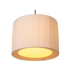 Lucide FOLD Hanglamp-Wit-Ø40-1xE27-40W-Stof