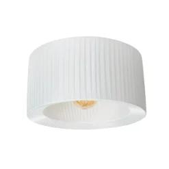 Lucide FOLD Plafonnière-Wit-Ø40-1xE27-40W-Stof