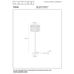 Lucide FOLD Vloerlamp-Wit-Ø45-1xE27-40W-Stof