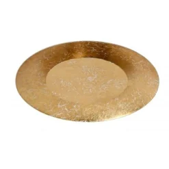 Lucide FOSKAL - Plafonnière - Ø 34,5 cm - LED - 1x12W 2700K - Mat Goud / Messing