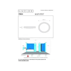 Lucide FRESH - Plafonnière Badkamer - Ø 35 cm - 2xE27 - IP44 - Mat chroom Lucide
