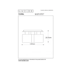 Lucide FUDRAL Plafonnière-Zwart-Ø37-3xE27-10W-Katoen